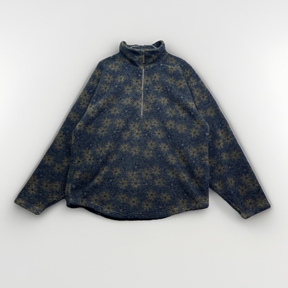 VTG Louis Garneau Men's Polar Sherpa Fleece Jacket Floral AOP Half Zip Read
